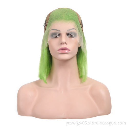 Wholesale Green Bob Wigs Human Hair 13x4 Lace Front Wigs Virgin Hair Lace Wigs